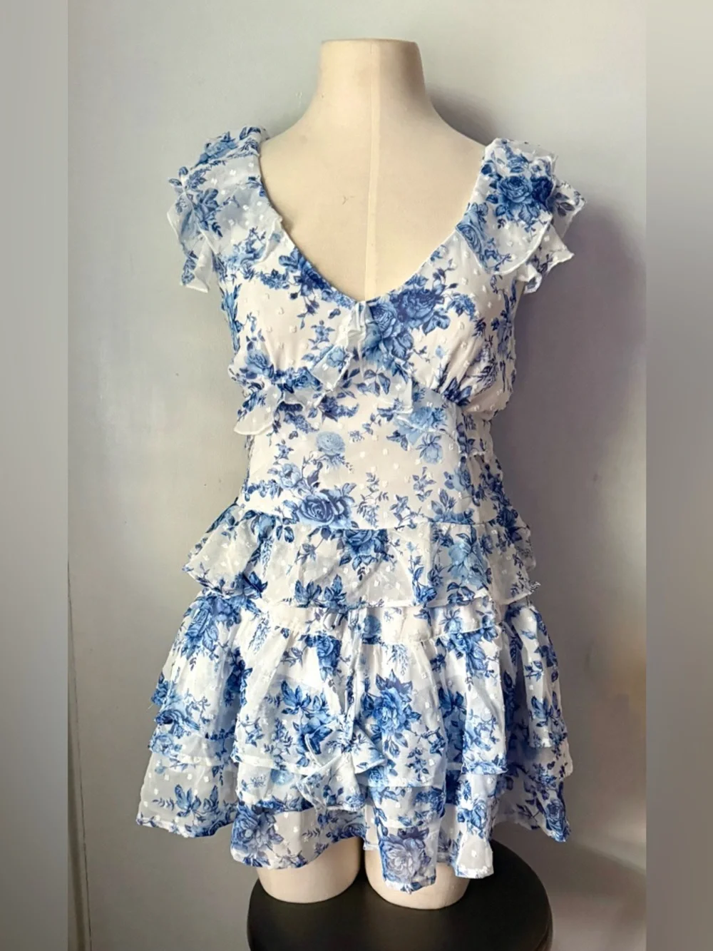 Dylan Ryan Blue Floral Ruffle Two-Piece Set - Picture 5 of 16